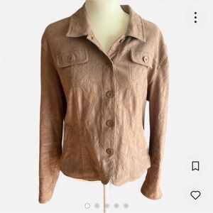 Croft & Barrow Tan Jacket w/ Paisley Embroidery Size XL